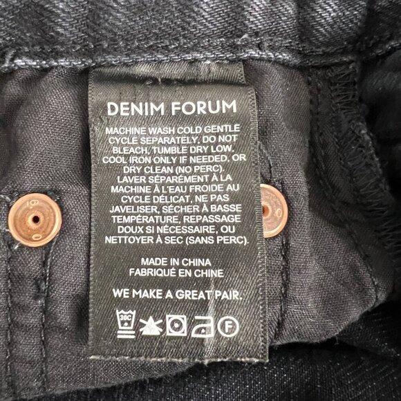 Denim Forum The‎ Patti Mid Rise Straight 31L Black Button Fly Sz 23 - Picture 12 of 14